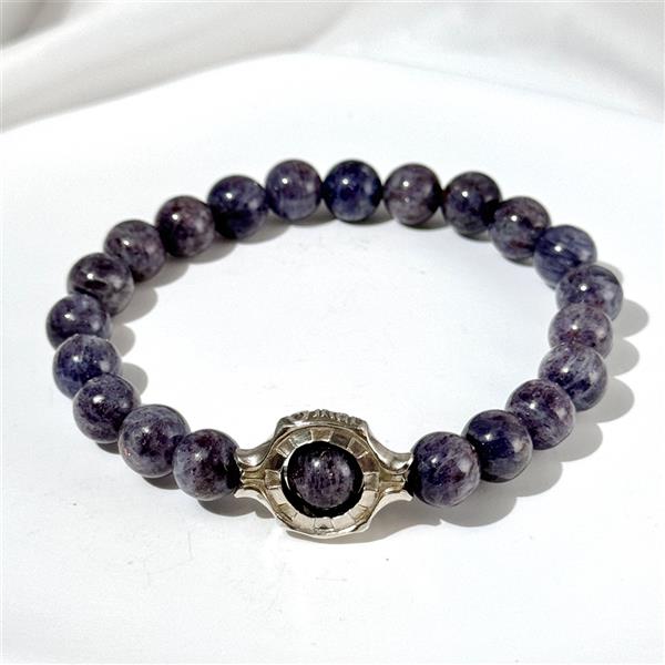 Bloodshot Iolite Beaded Bracelet