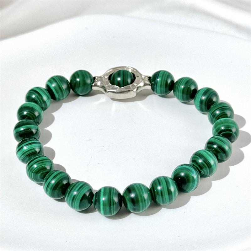 Bracelet En Perles De Malachite