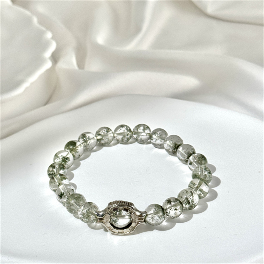 Layered Green Phantom Quartz Bracelet
