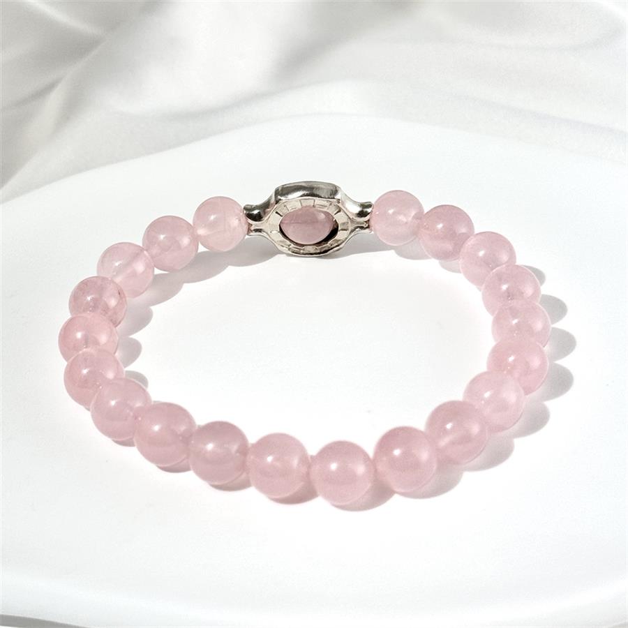 Bracelet En Quartz Rose De Madagascar