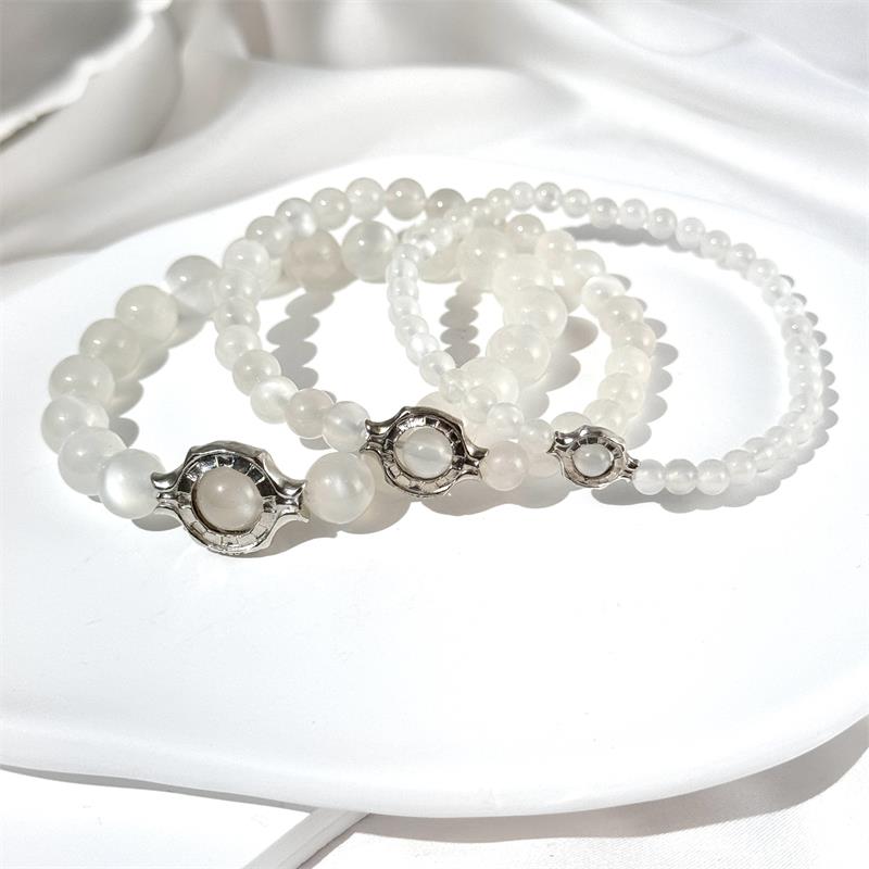 Bracelet En Perles De Pierre De Lune