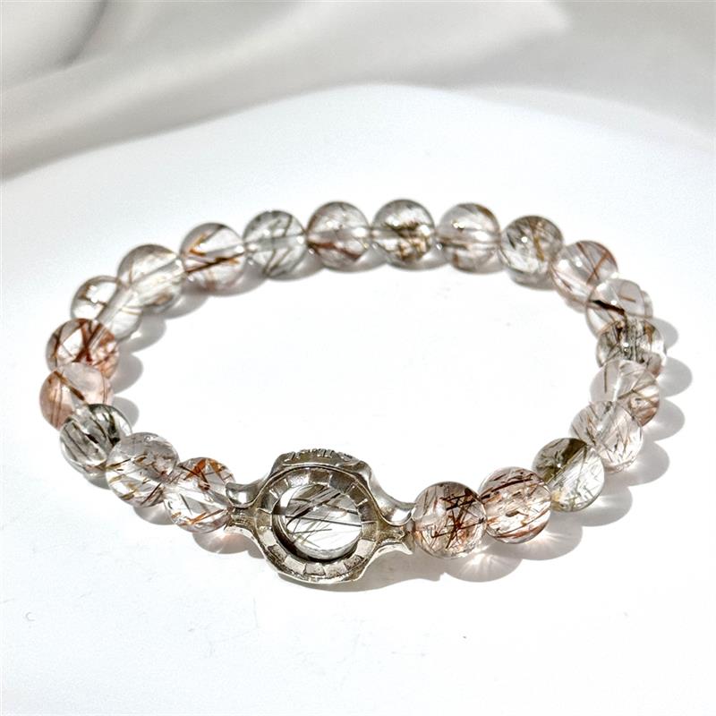 Ice-type Super Seven Rutilated Quartz Bracelet