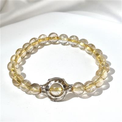 Golden Rutilated Quartz Beaded Bracelet