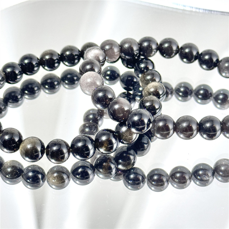 Bracelet En Obsidienne Dorée