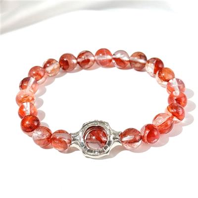 Bracelet En Quartz Hématoïde Rouge