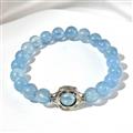 Ice-type Aquamarine Beaded Bracelet