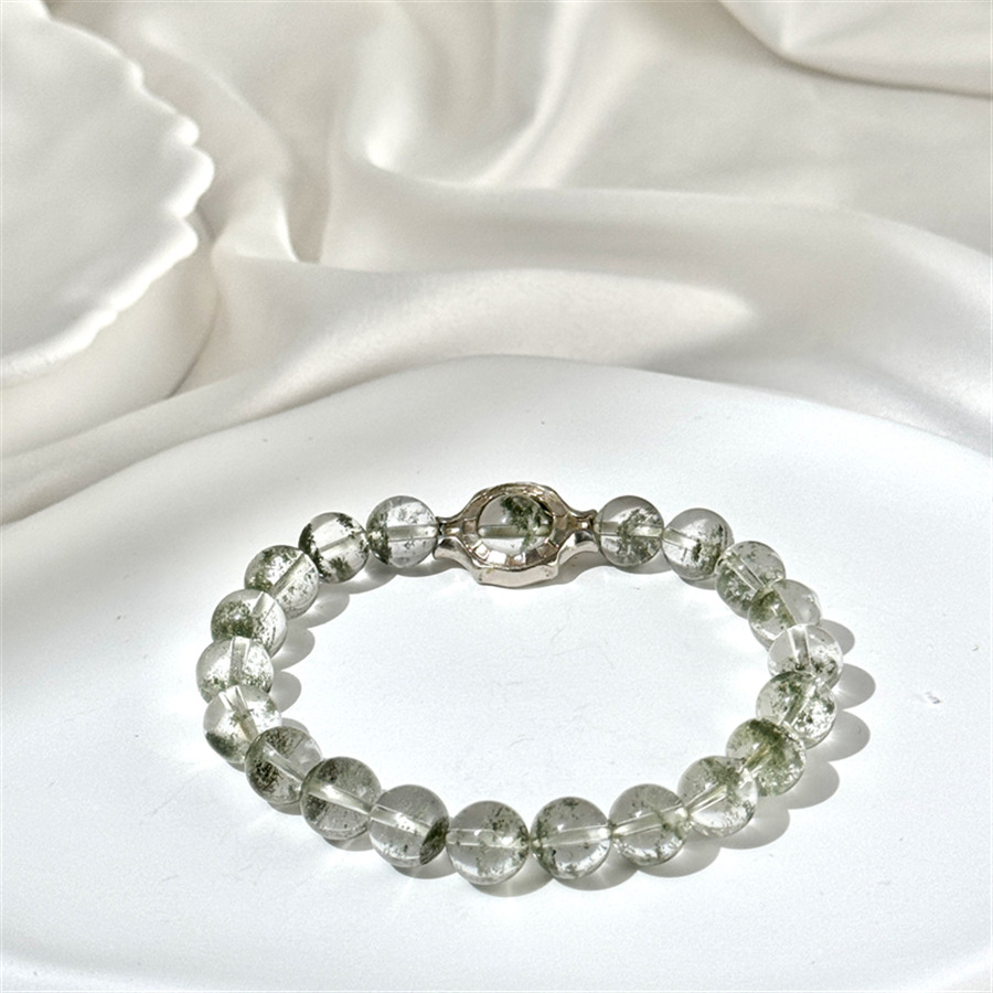 Layered Green Phantom Quartz Bracelet