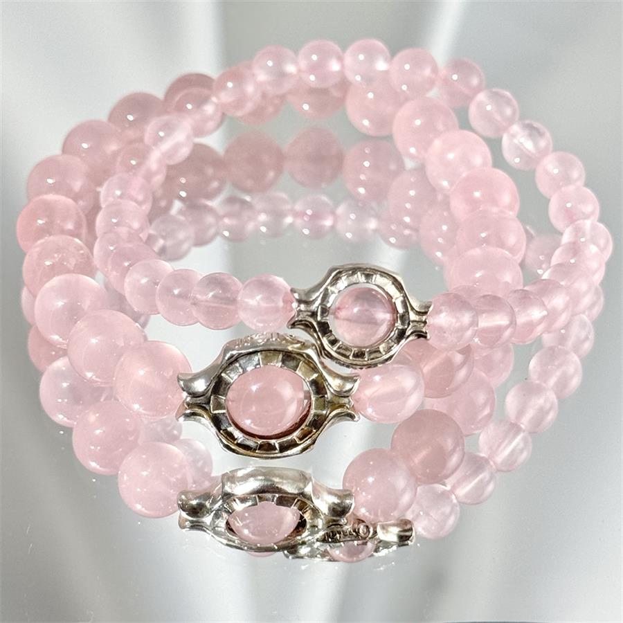 Bracelet En Quartz Rose De Madagascar