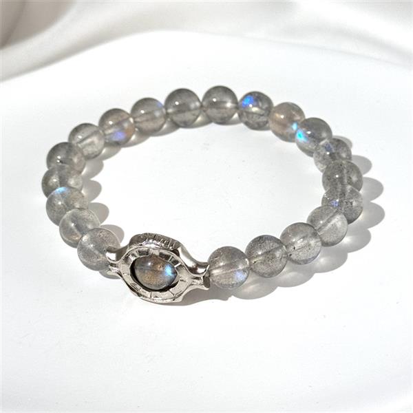 Grey Moonstone Beaded Bracelet