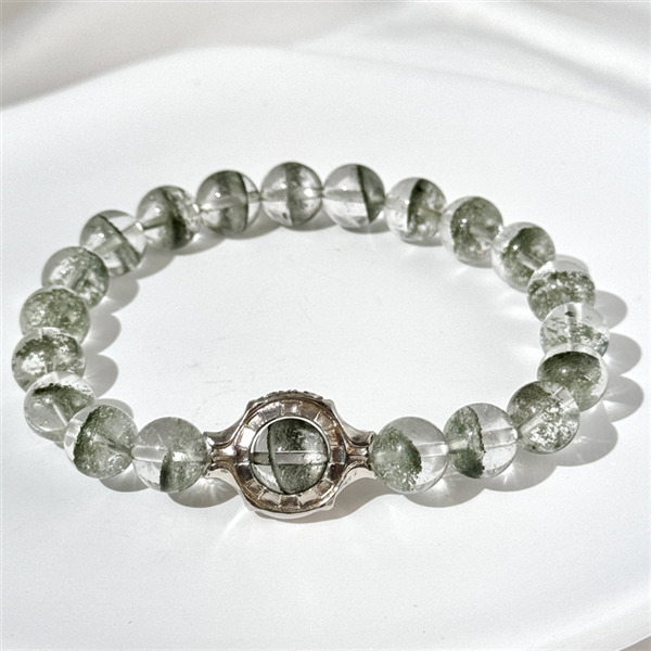 Layered Green Phantom Quartz Bracelet