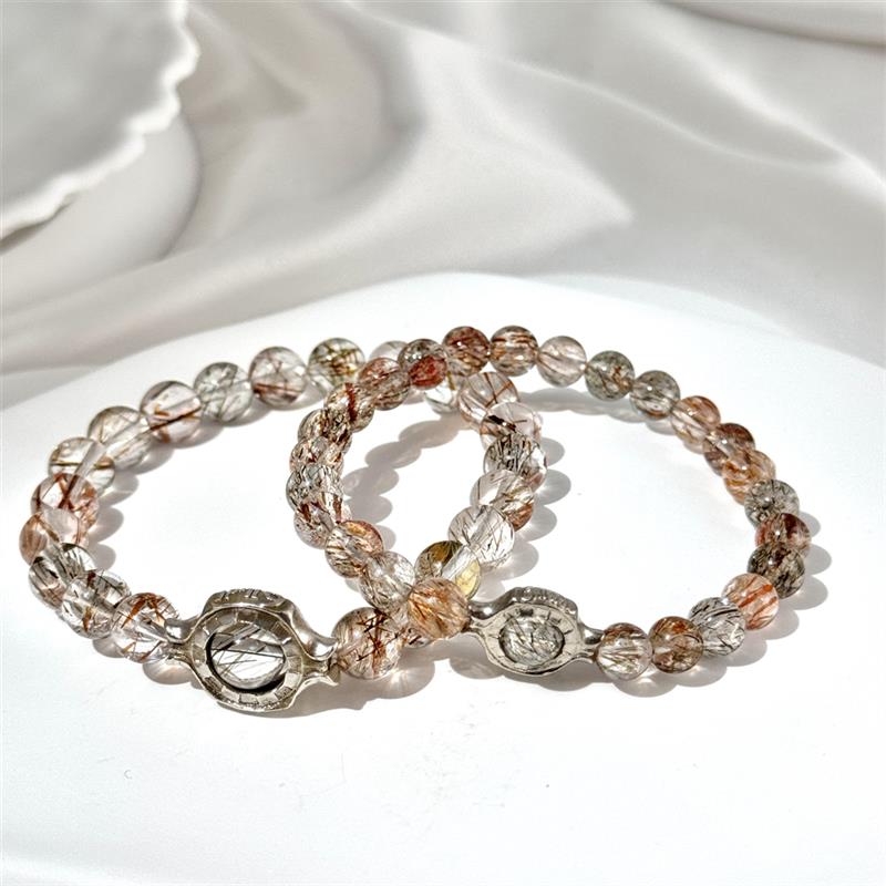 Ice-type Super Seven Rutilated Quartz Bracelet