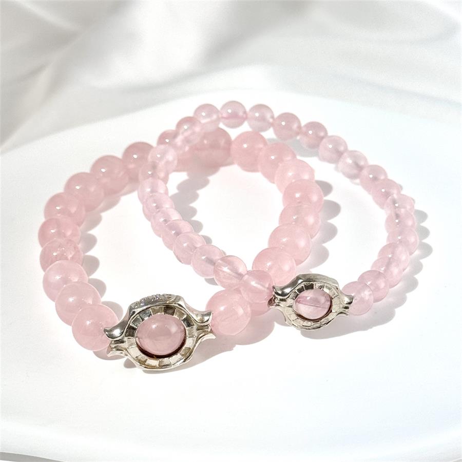 Bracelet En Quartz Rose De Madagascar