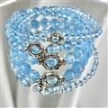 Ice-type Aquamarine Beaded Bracelet