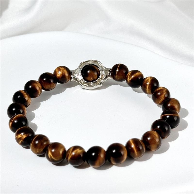 Bracelet En Œil De Tigre Doré