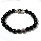 Bracelet En Obsidienne Argentée