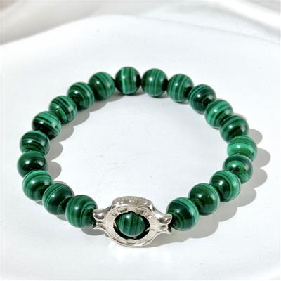 Bracelet En Perles De Malachite