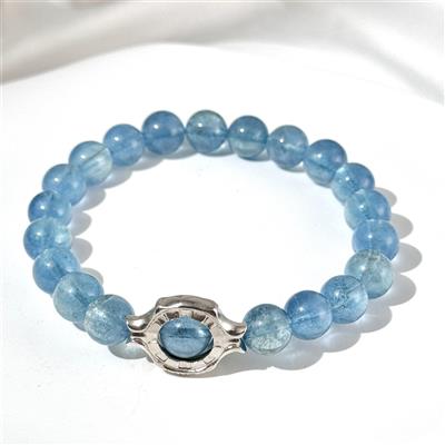 Bracelet En Perles D'aigue-marine De Type Glace