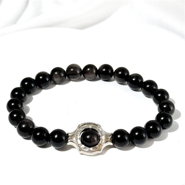 Silver Obsidian Bracelet