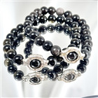 Bracelet En Obsidienne Dorée