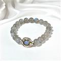 Bracelet En Perles De Pierre De Lune Grise