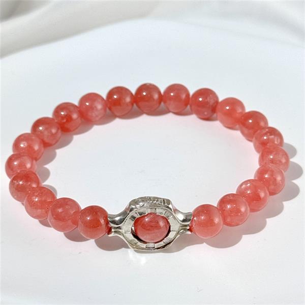 Rhodochrosite Beaded Bracelet