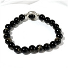Bracelet En Obsidienne Dorée