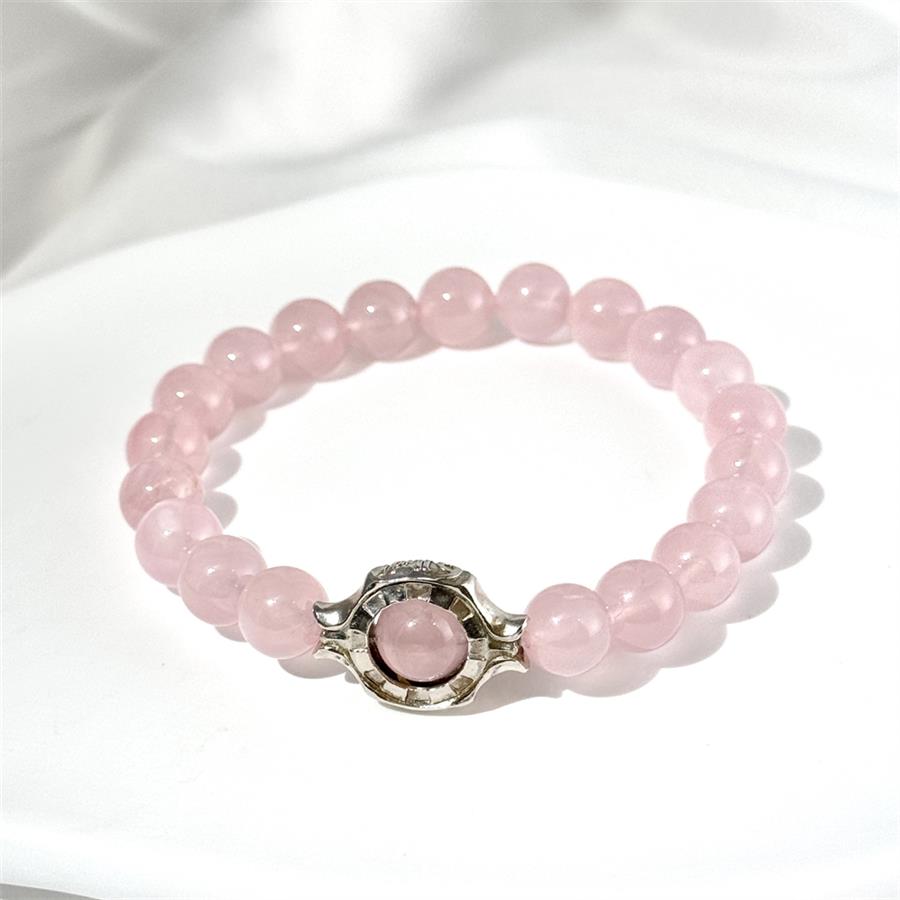 Bracelet En Quartz Rose De Madagascar
