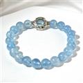 Ice-type Aquamarine Beaded Bracelet