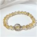 Bracelet En Perles De Quartz Rutile Doré
