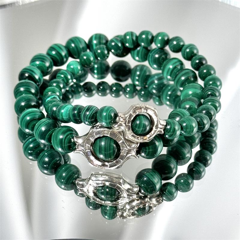 Bracelet En Perles De Malachite