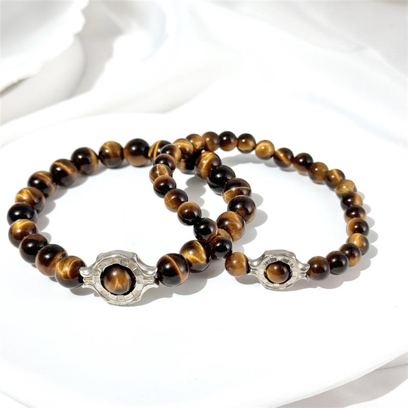 Bracelet En Œil De Tigre Doré